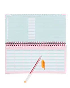weekplanner 27x14cm groen-roze