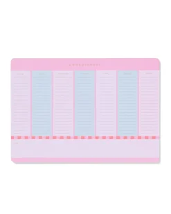 weekplanner 29.5x21cm roze-blauw