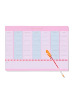 weekplanner 29.5x21cm roze-blauw