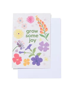 wenskaart 'grow some joy' met zaadjes