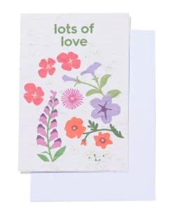 wenskaart 'lots of love' met zaadjes