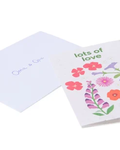 wenskaart 'lots of love' met zaadjes