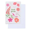wenskaart 'love grow' met zaadjes