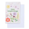 wenskaart 'new beginnings' met zaadjes