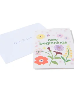 wenskaart 'new beginnings' met zaadjes