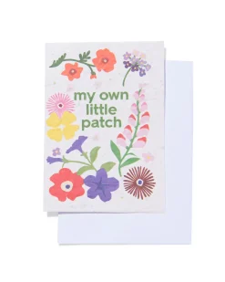 wenskaart 'own little patch' met zaadjes