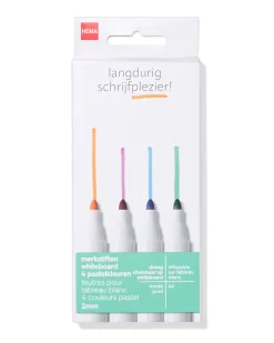 whiteboard markers 2mm pastel - 4 stuks