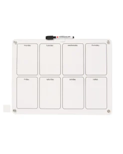 whiteboard met marker en magneten 40x30cm week
