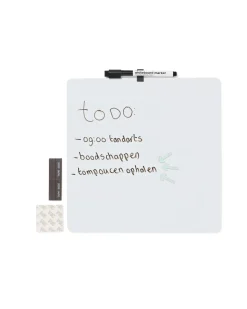 whiteboard met marker en magneten 30x30cm blanco