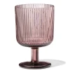 wijnglas 250ml Bergen glas streep reliëf bordeauxrood