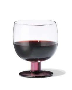 wijnglas 290ml glas gekleurde voet