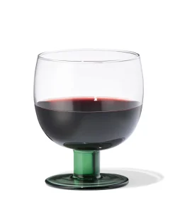 wijnglas 290ml glas gekleurde voet