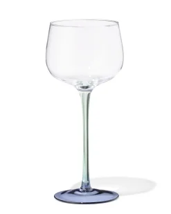 wijnglas 230ml glas groen met blauw