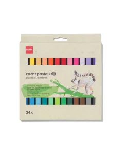 zacht pastelkrijt vierkant - 24 stuks