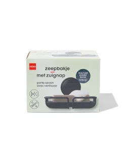 zeepbakje met zuignap zwart